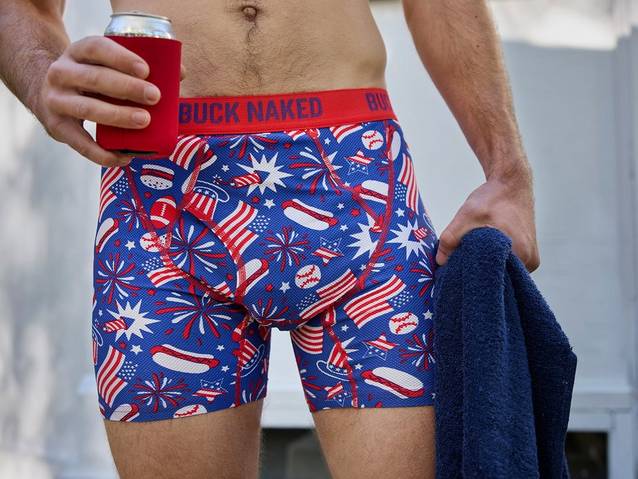 Men's underwear with American themed print.